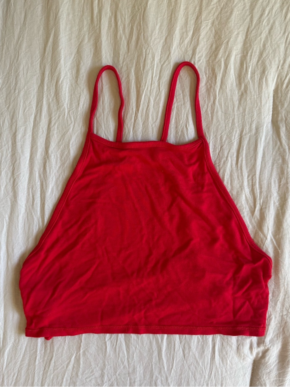 Garage Red Cropped Tank Top with Spaghetti Straps